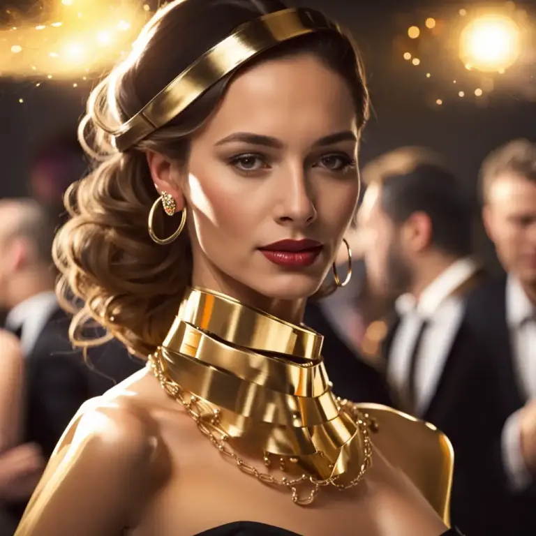 Visual representation of "torque" - A type of jewelry, usually a metal band worn around the neck