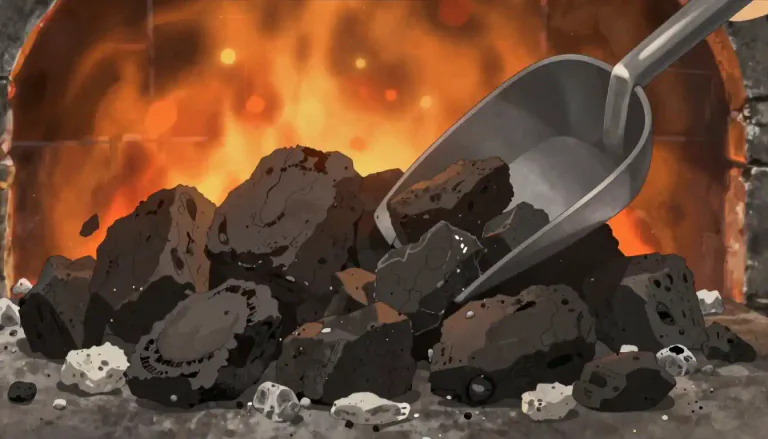 Visual representation of "clinker" - A hard material left over after coal is burned