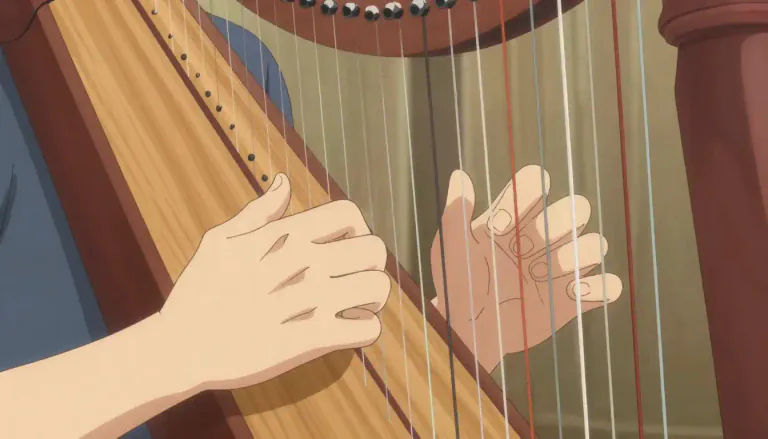 Visual representation of "zither" - A musical instrument with strings stretched across a flat body. Played by strumming or plucking