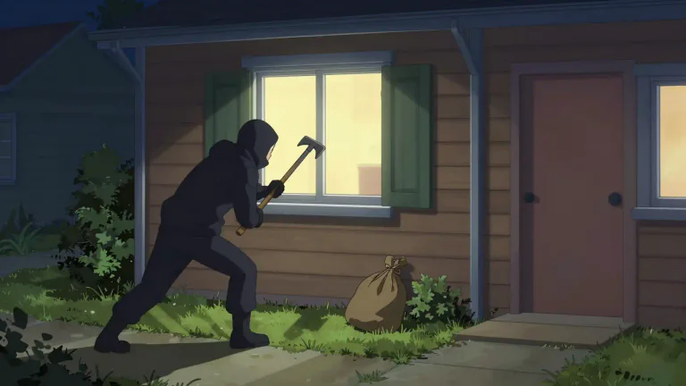 Visual representation of "housebreaker" - A person who breaks into houses to steal