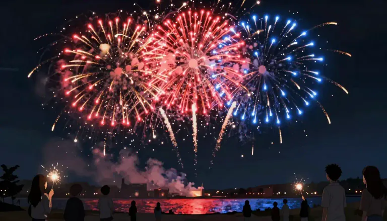 Visual representation of "pyrotechnic" - Relating to or involving the use of fireworks