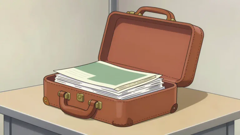Visual representation of "briefcase" - A small case or bag, often made of leather, for carrying papers, books, or other small items.