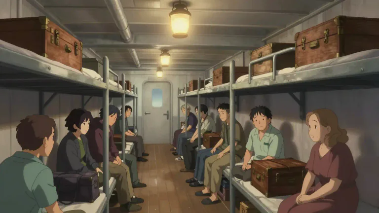 Visual representation of "steerage" - The cheapest area on a ship where passengers lived.