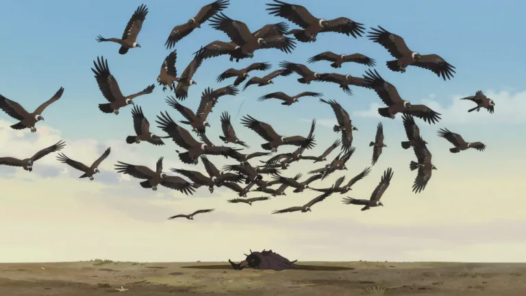 Visual representation of "kettle" - A large group or collection, usually referred to birds or airplanes moving in a circular pattern.