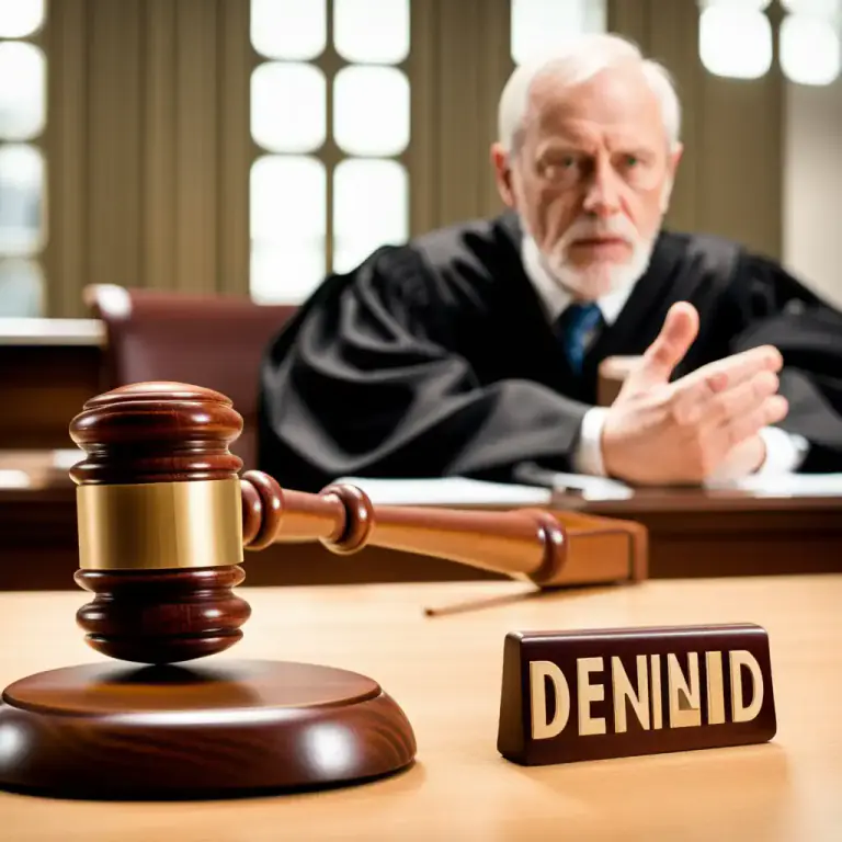 Visual representation of "denial" - A legal decision not to allow something
