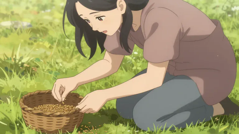 Visual representation of "glean" - To collect bit by bit, little by little.