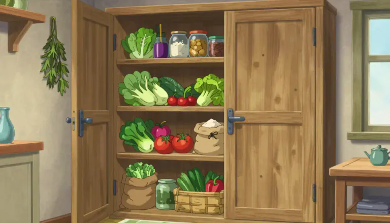 Visual representation of "larder" - A room or large cupboard in a house where food is kept.