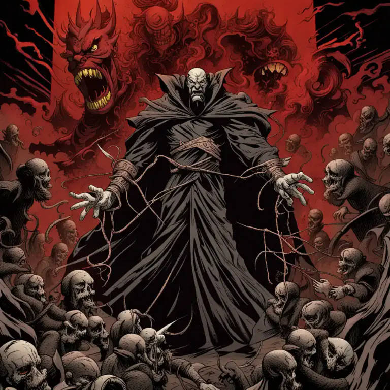 Visual representation of "the villain of the piece" - The person or thing causing problems or negative outcomes in a situation.