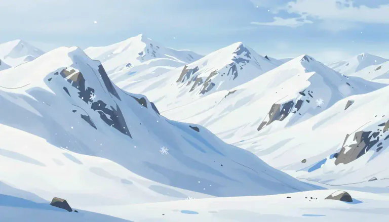 Visual representation of "snowy" - covered with or resembling snow.