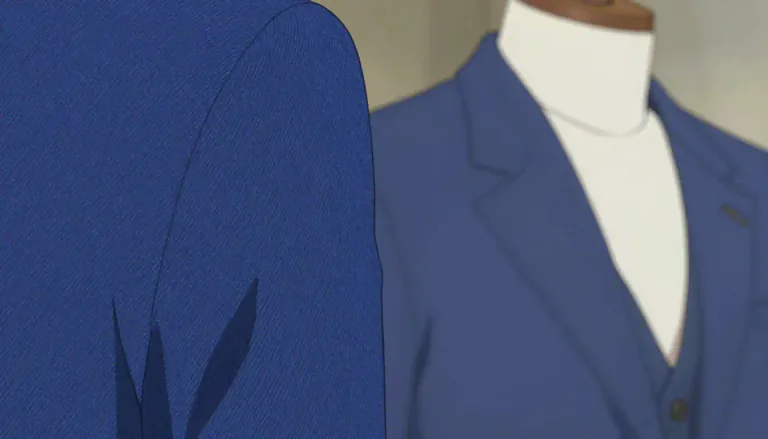 Visual representation of "serge" - A type of strong cloth, often used to make suits and other types of clothing.