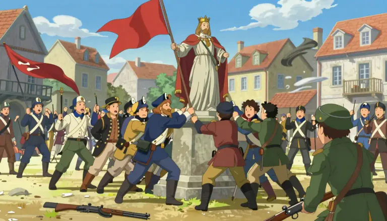 Visual representation of "revolution" - A huge change in something, like a government or way of doing things