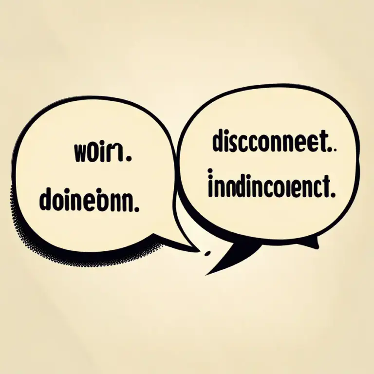 Visual representation of "disconnect" - the act of disconnecting or state of being disconnected