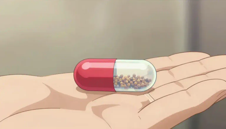 Visual representation of "capsule" - A small case or container, especially round or oval, often filled with medicine.