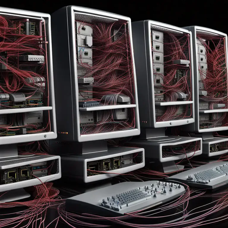 Visual representation of "cluster" - A number of computers networked together.