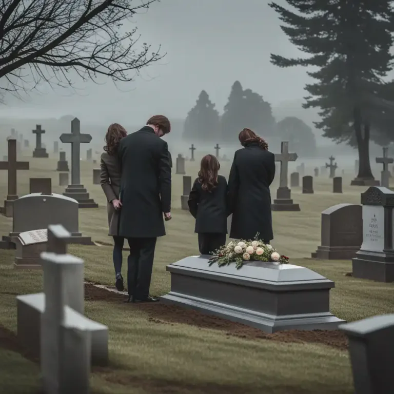 Visual representation of "lay somebody to rest" - To bury someone who has died