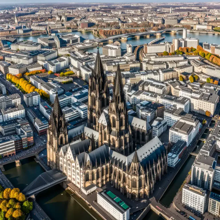 Visual representation of "cologne" - A city in western Germany which is known for its cathedral.