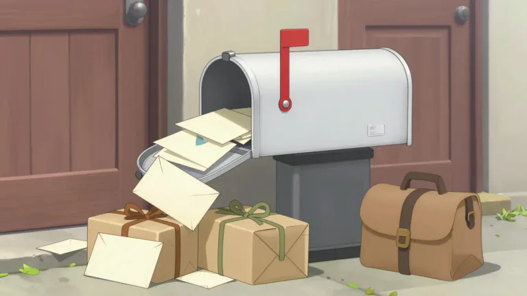 Visual representation of "mail" - Letters and packages that are sent or delivered