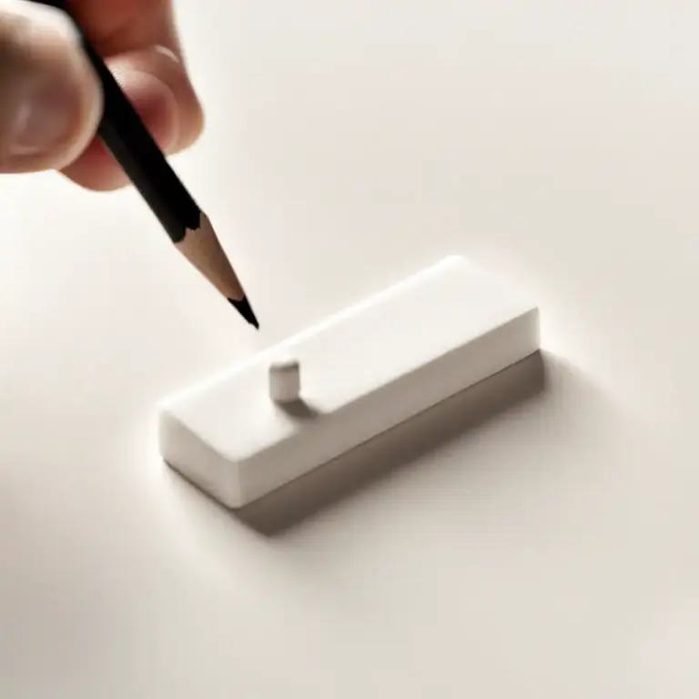 Visual representation of "rubber" - A small piece of rubber used to erase pencil marks
