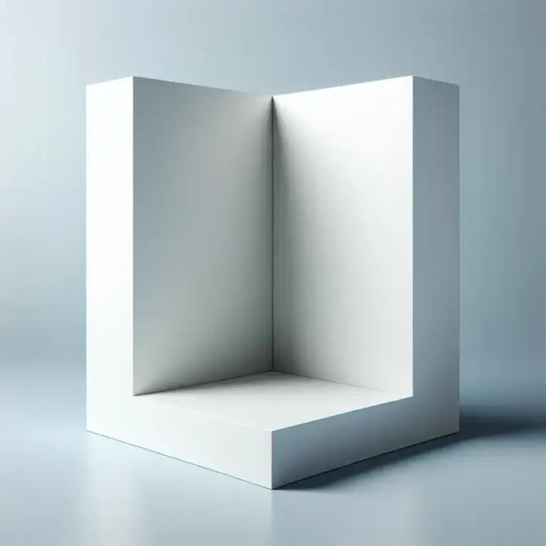 Visual representation of "ninety" - Something that is ninety degrees is perpendicular or forms a right angle.