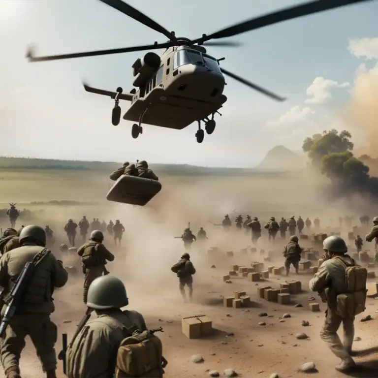 Visual representation of "reinforce" - To enhance the effectiveness of a military force by providing additional personnel or equipment.