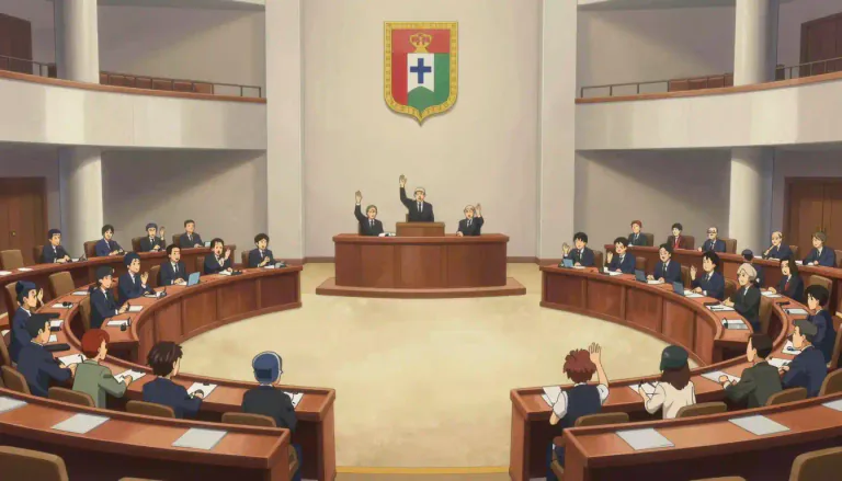 Visual representation of "unicameral" - Having a single legislative chamber or house