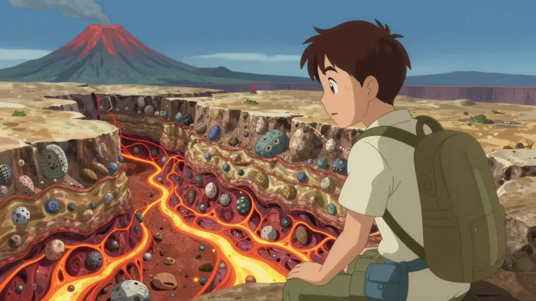 Visual representation of "geology" - The scientific study of the earth's structure, history, and processes