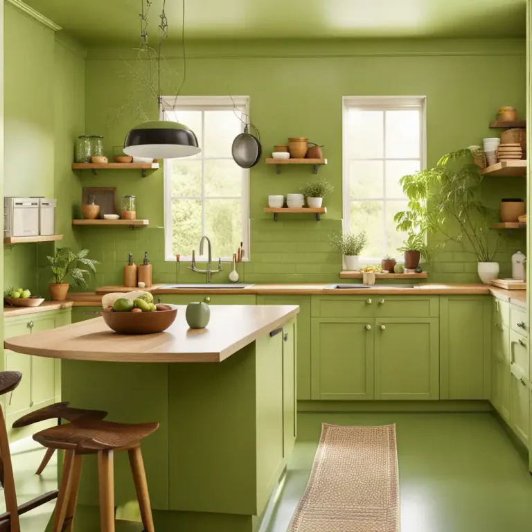 Visual representation of "avocado" - A color that is similar to the green of a ripe avocado.