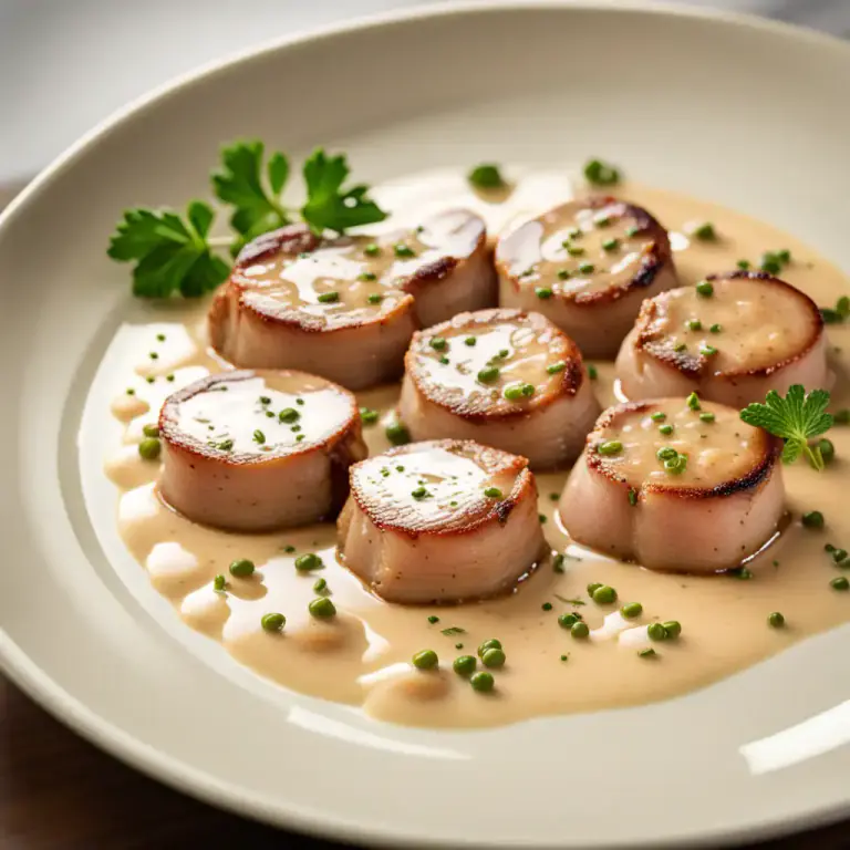 Visual representation of "medallion" - Small, round or oval piece of food, mainly meat.
