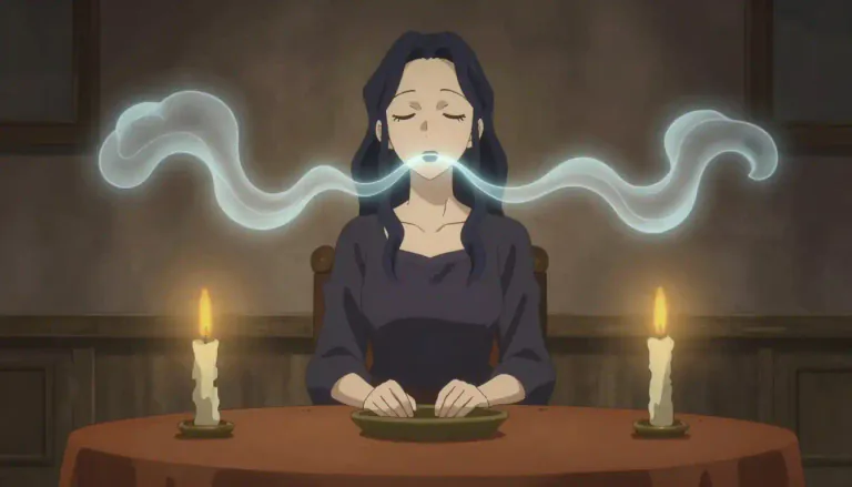 Visual representation of "ectoplasm" - A substance that is said to be created by physical mediums during a spiritualistic trance.