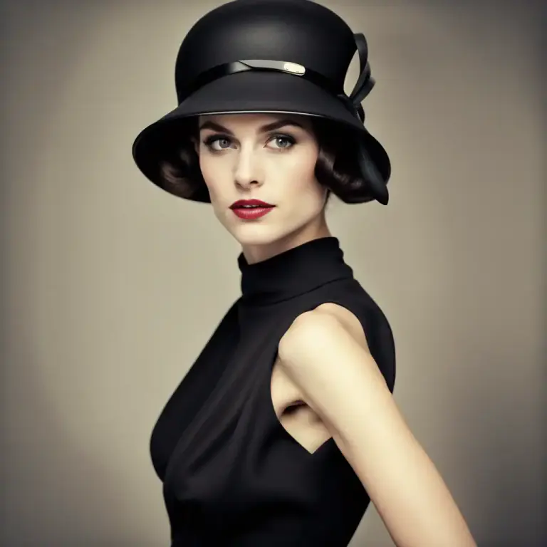 Visual representation of "cloche" - A woman's close-fitting helmet-like hat, popular from the 1920s to the early 1960s.