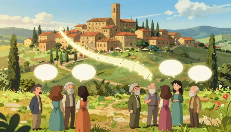 Visual representation of "tuscan" - A dialect spoken in Tuscany, which forms the basis for the standard Italian language.