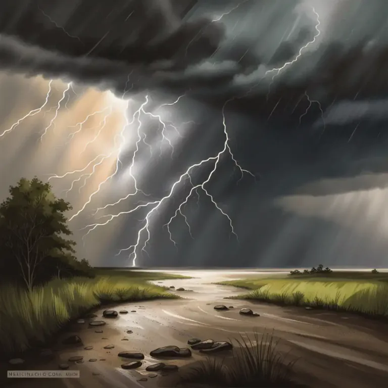 Visual representation of "act of God" - Any event outside of human control or influence, often unexpected and extreme, particularly referring to weather phenomena.