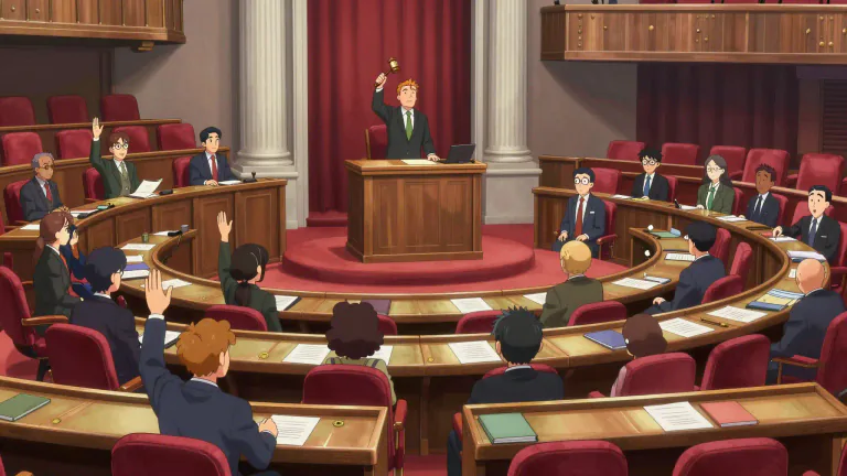 Visual representation of "parliamentary" - Relating to a parliament or its processes