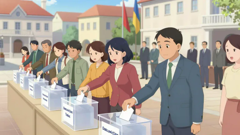 Visual representation of "plebiscite" - A vote by which the people of a country or region express their opinion for or against an important proposal