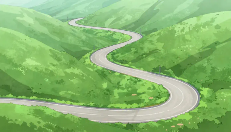Visual representation of "curvy" - Having smooth, rounded lines or shapes