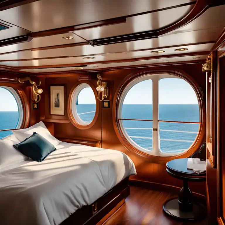 Visual representation of "cabin" - A private room on a ship for a passenger or crew member