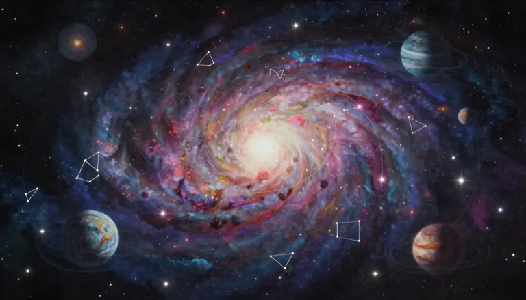 Visual representation of "cosmos" - The universe, especially when it is seen as a well-ordered system