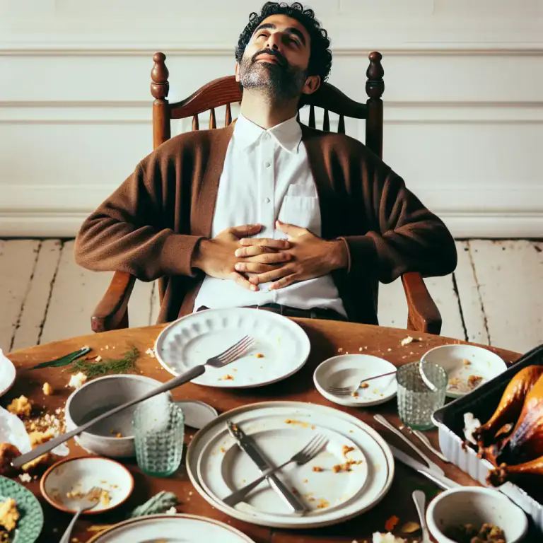 Visual representation of "replete" - Satiated or full, typically with food or drink.