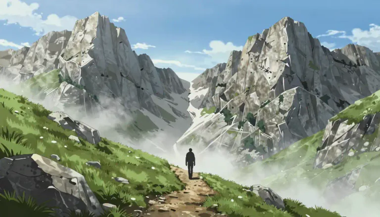 Visual representation of "col" - A mountain pass, the low point between two peaks