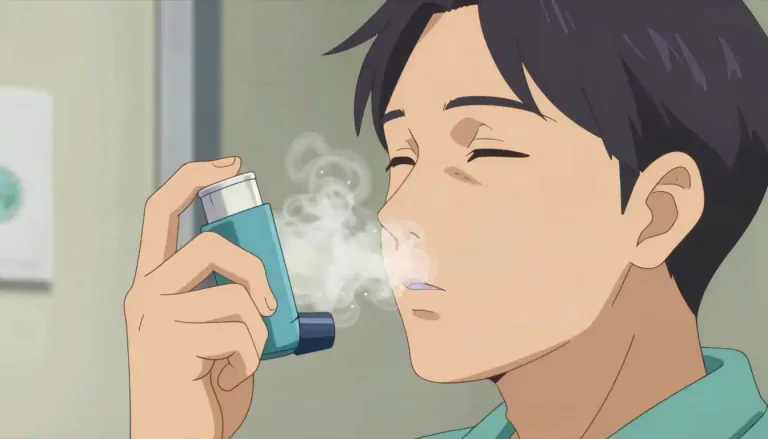 Visual representation of "inhalant" - A drug or other substance that is breathed in to produce an effect.