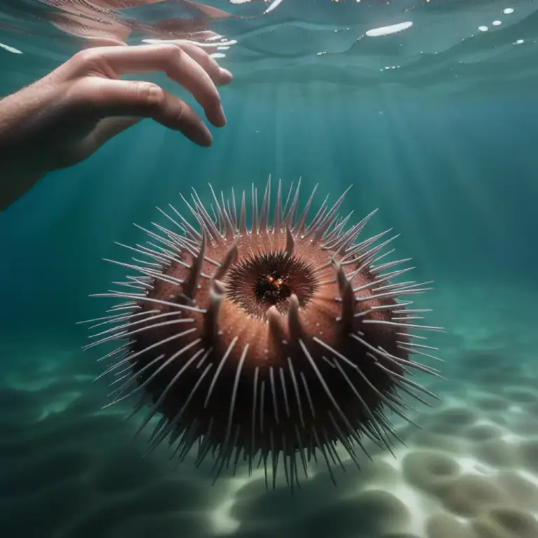 Visual representation of "urchin" - A sea creature with a round shell covered with sharp spines, often used as food