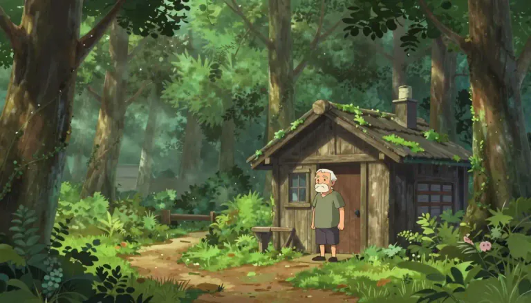 Visual representation of "hermit" - A person who lives alone, often far from a community