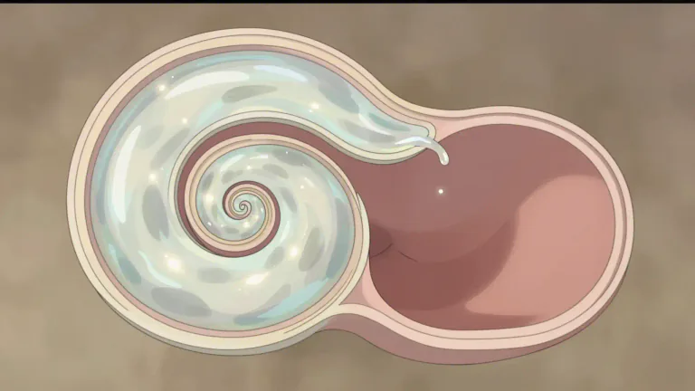 Visual representation of "endolymph" - A fluid found in the inner ear that is crucial for balance and hearing.