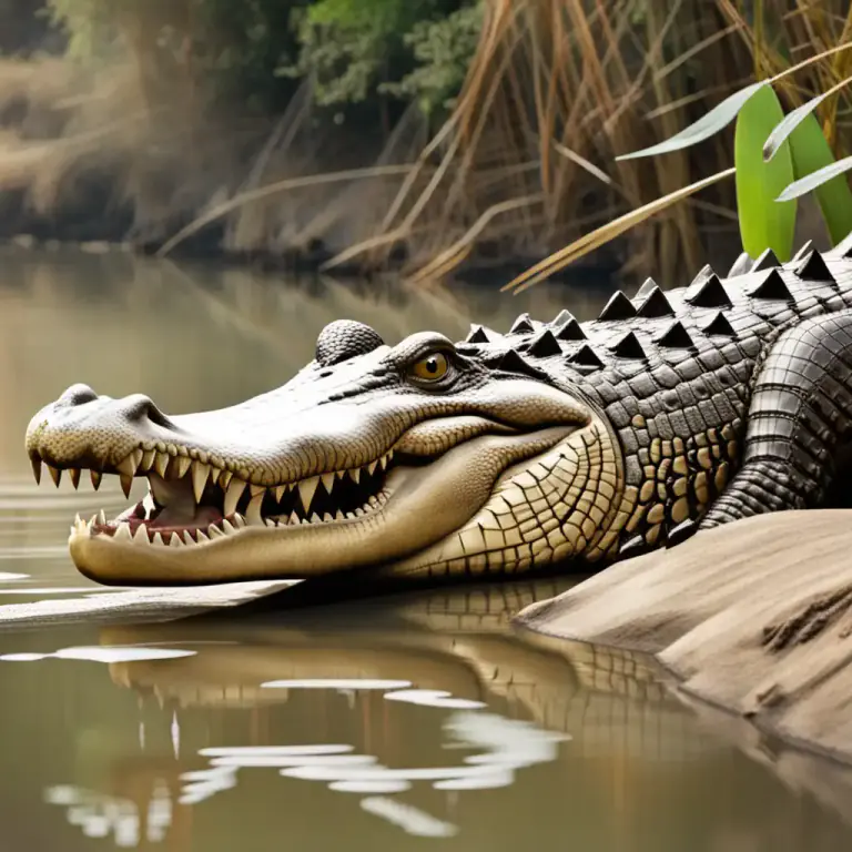 Visual representation of "mugger" - A type of crocodile found in South Asia