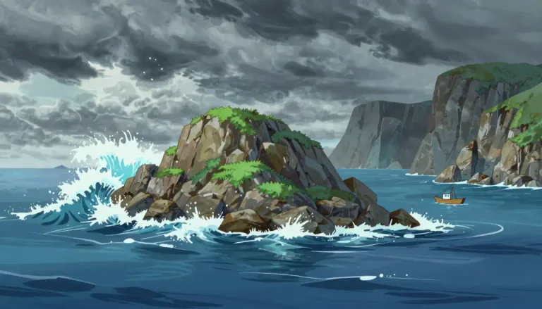 Visual representation of "lee" - The side of something that is sheltered from the wind.