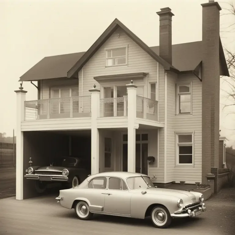 Visual representation of "lean to" - Describing a building that is attached to a larger building and is supported by it.