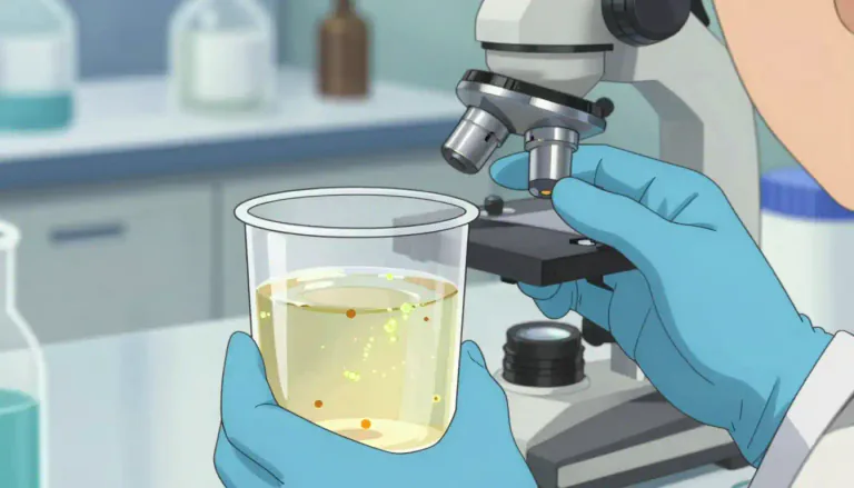 Visual representation of "bacteriuria" - The presence of bacteria in the urine, which may indicate a urinary tract infection.
