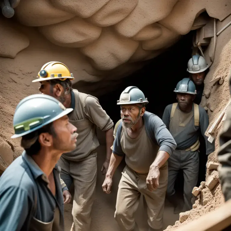 Visual representation of "walk out" - To be able to leave a place, such as a mine, without obstruction or difficulty
