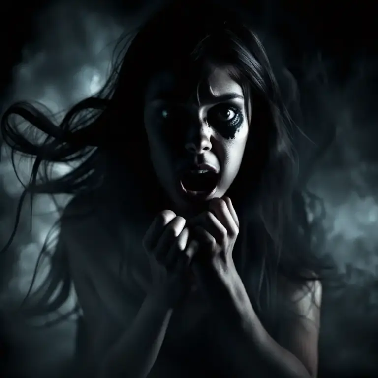 Visual representation of "demonic" - Possessed or influenced by a demon.
