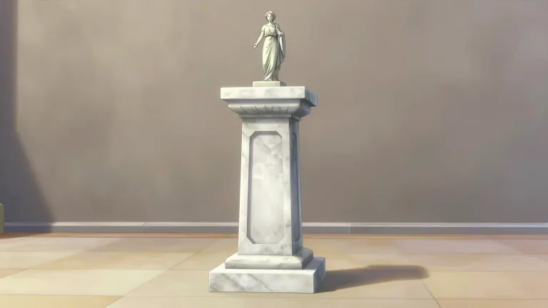 Visual representation of "pedestal" - A base or support on which something stands.